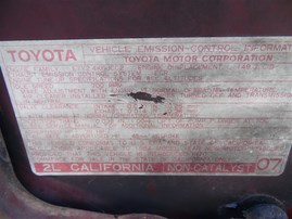 1987 TOYOTA PICKUP BASE RED 2.4 AT 2WD Z21474